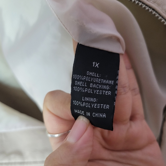 BACCINI 1XL Creame Faux Leather Jacket - Picture 7 of 7